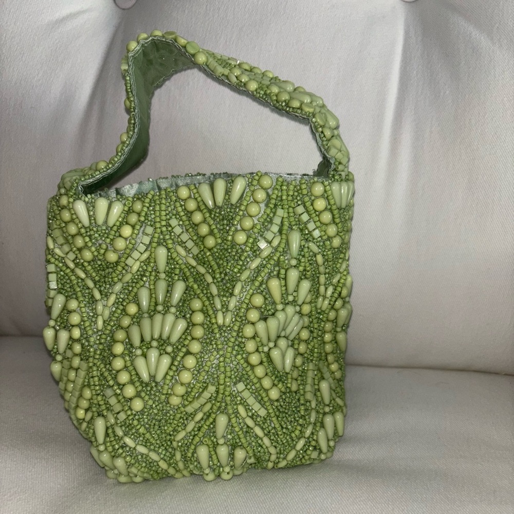 Chic Beaded Mini Bag in Green
